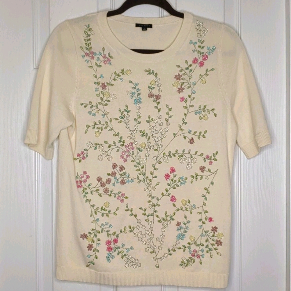 Floral Beaded Sweater